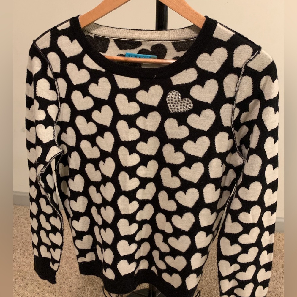 Alice & Olivia Black Heart Sweater